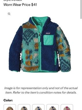 Patagonia Kids Sherpa Jacket in Teal, Navy & Mustard